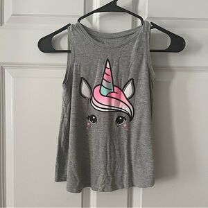 Justice’s Girls Tank Top Unicorn, size 6/7, Gray